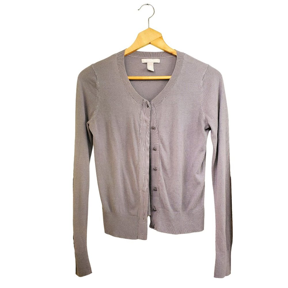 Banana Republic Factory Long Sleeve Knit Cardigan Sweater Taupe Women's XS Y2K